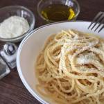 Spaghetti with Olive oil and Greek mizithra (cheese)