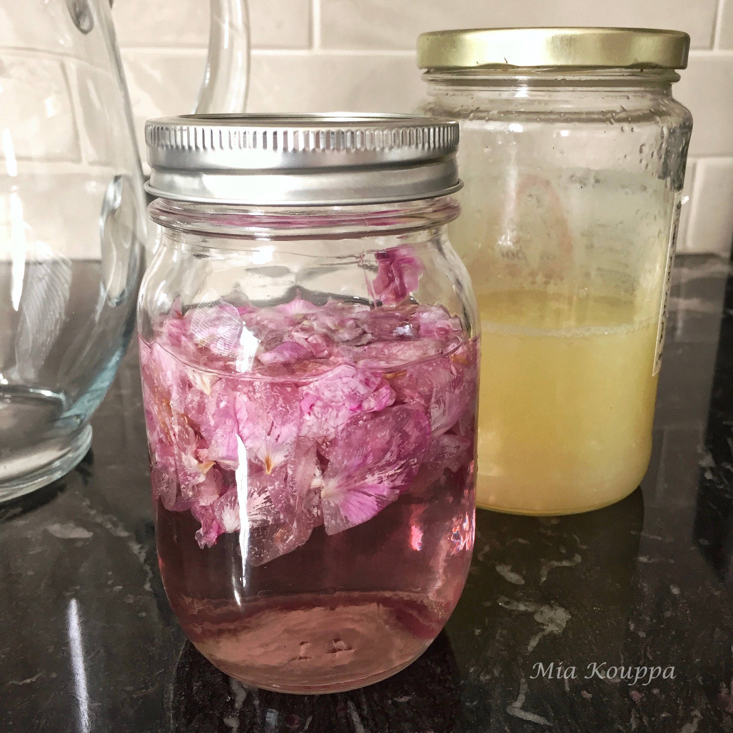 Rose syrup and freshly squeezed lemon juice