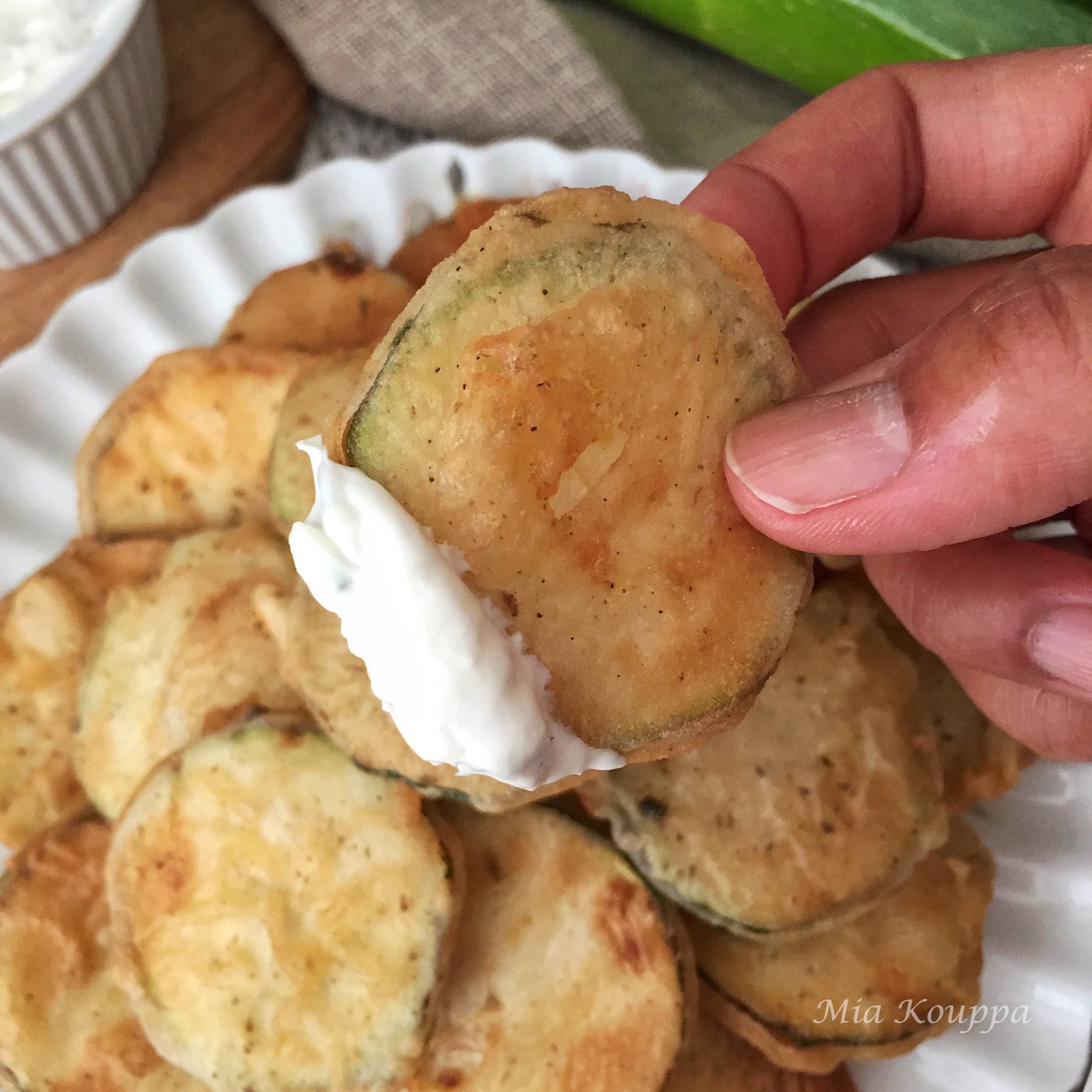 Greek fried zucchini chips. A delicious and easy recipe!