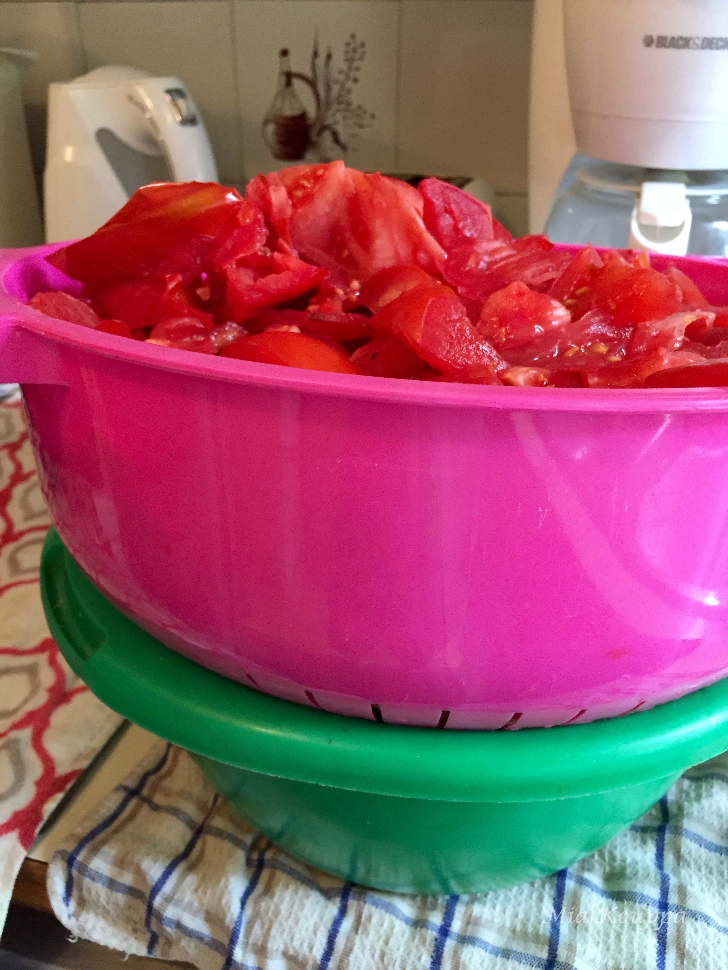 Draining the tomatoes, for at least 12 hours