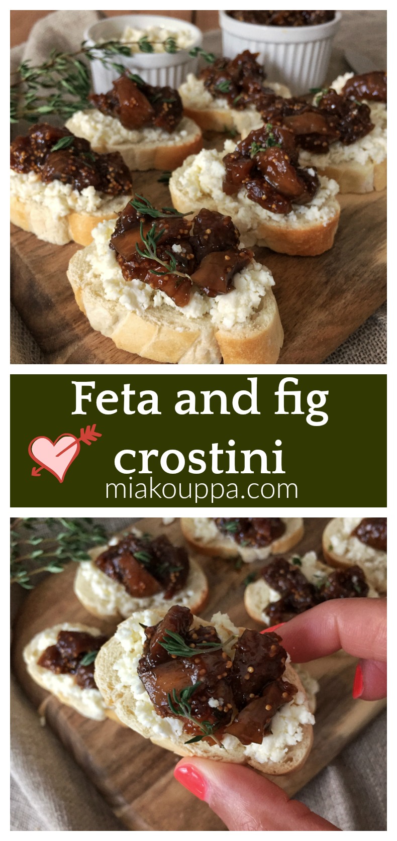 Feta and fig crostini