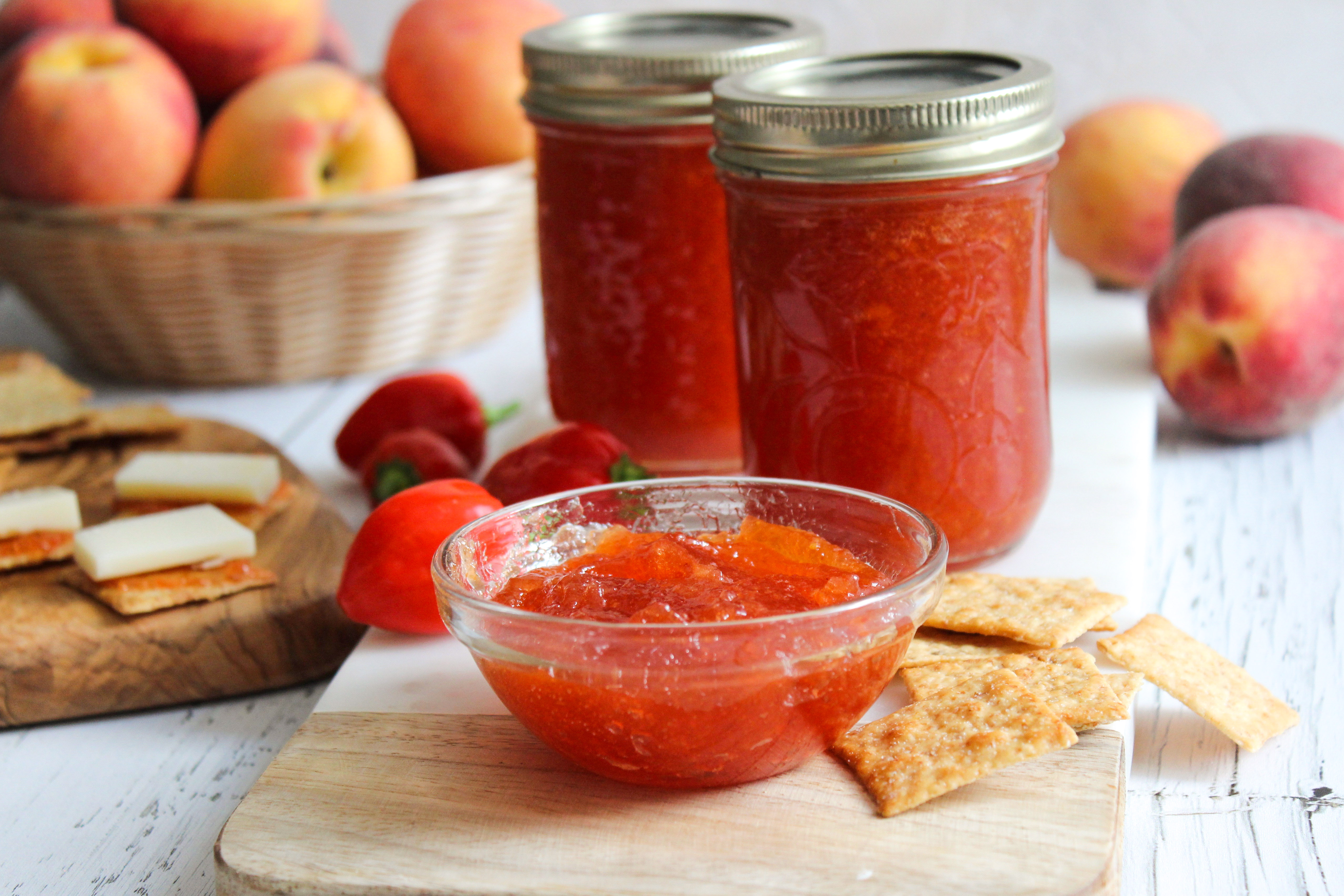 Peach and habanero pepper jam