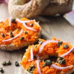 Bagels with "smoked salmon" and fried capers