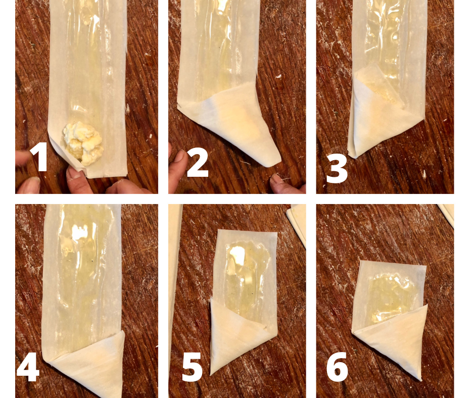How to fold Tyropitakia or Cheese Pies