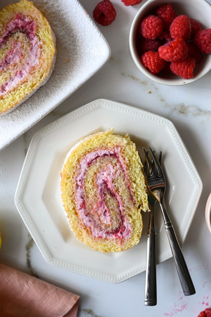 A light, sweet, and slightly tart jelly roll cake perfect for summer.