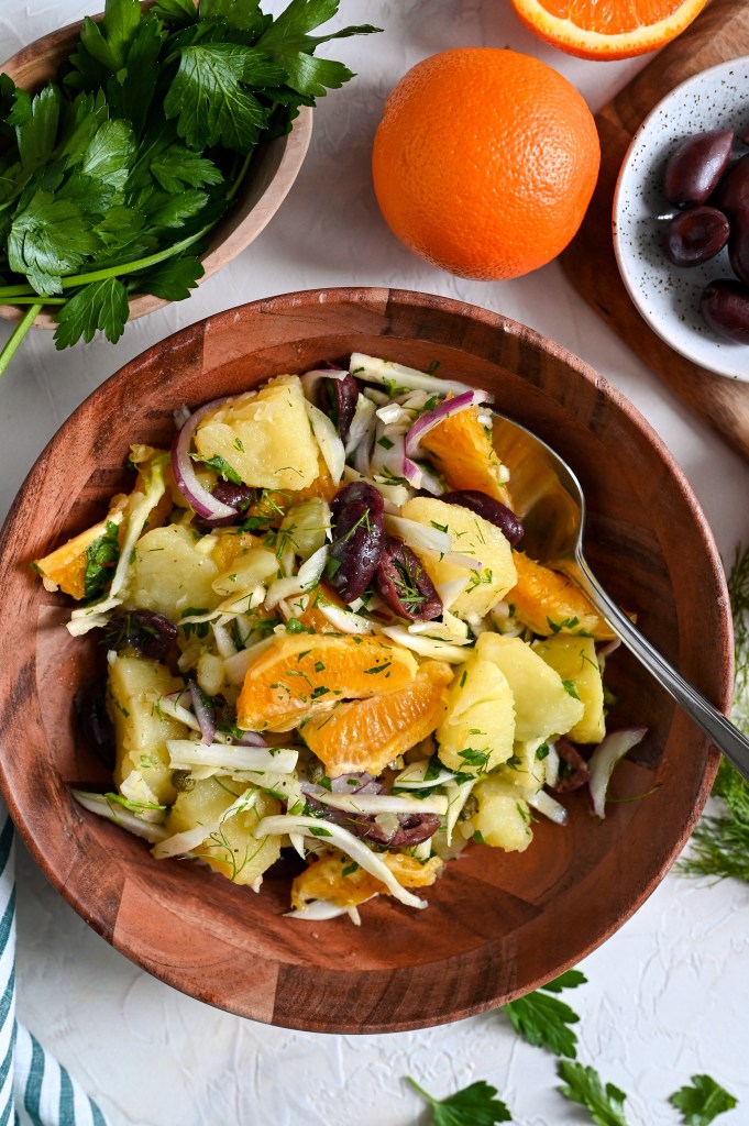 Perhaps your new favourite potato salad! Loaded with oranges, and lots of great flavours.