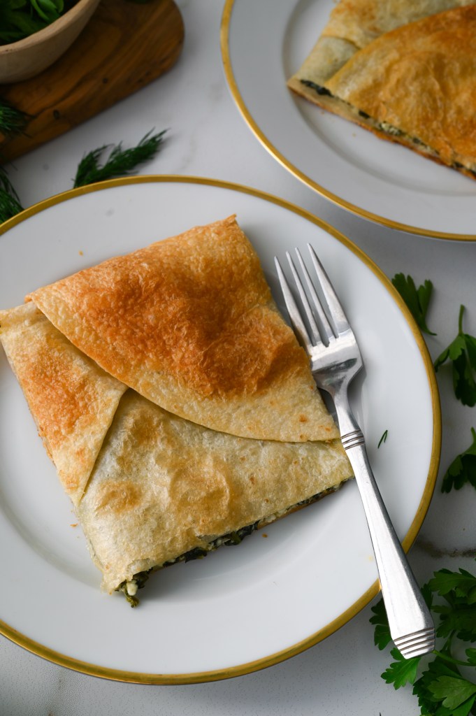 An amazing way to get all the flavour of spanakopita with our sheet pan spanakopita quesadilla.