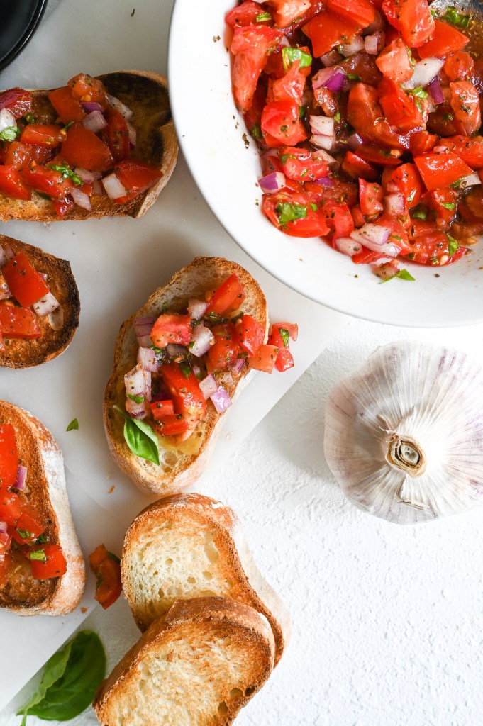 Simple, vegan, and a perfect summer appetizer! Everyone loves bruschetta!
