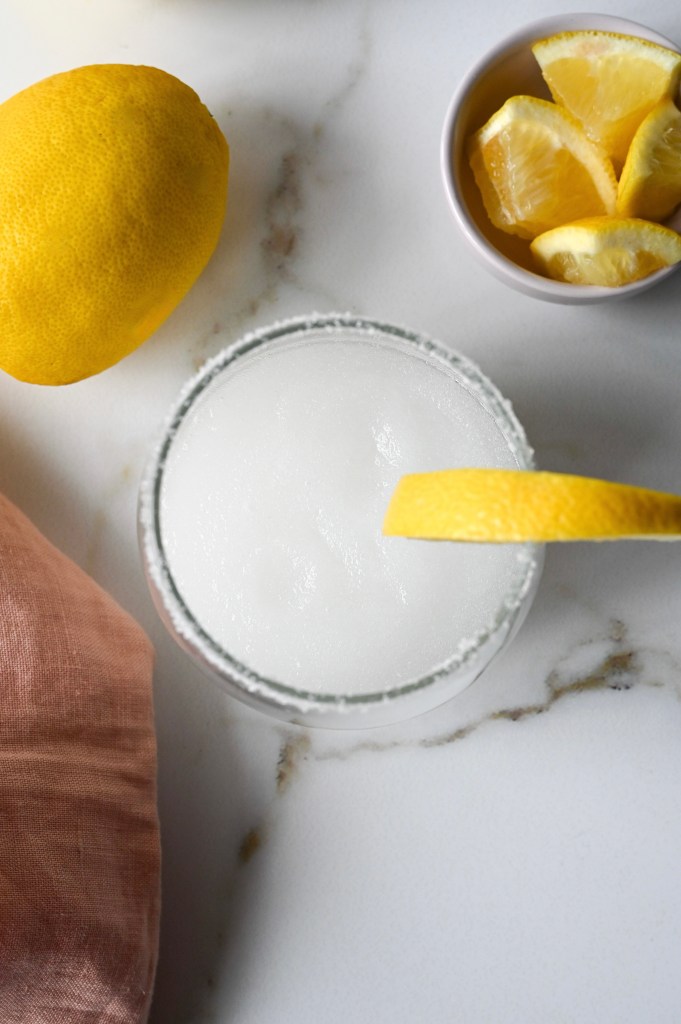 This slushy cocktail made with ouzo and lemonade is the perfect summer slushie treat!
