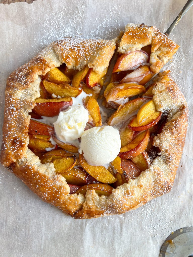 Peach galette is an easy and delicious summer dessert.