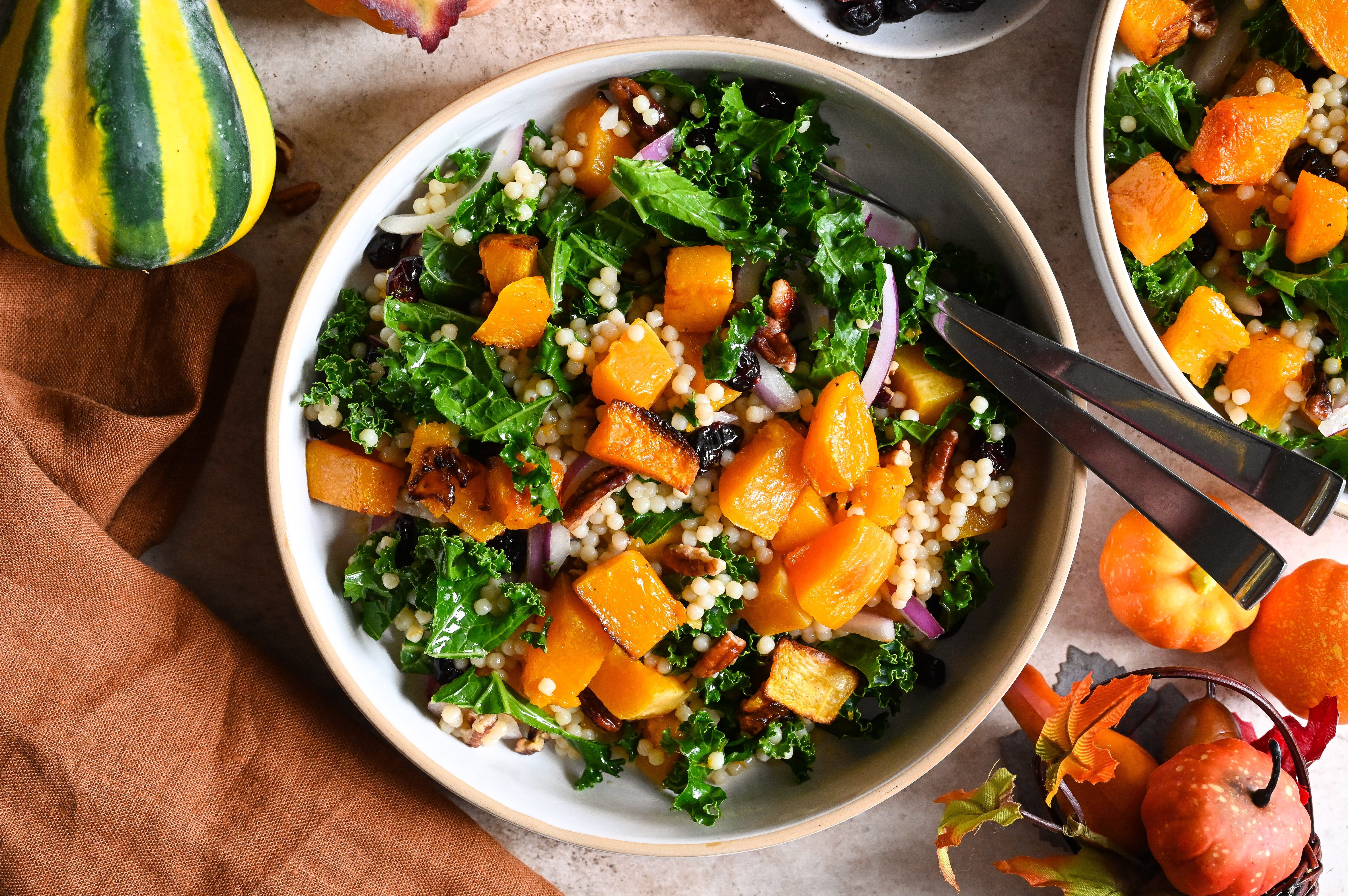Squash and pearl couscous salad