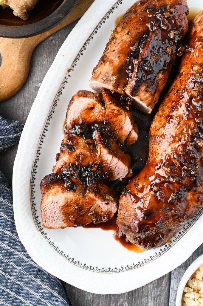 Learn how to make this delicious and easy maple syrup and garlic glazed pork tenderloin.